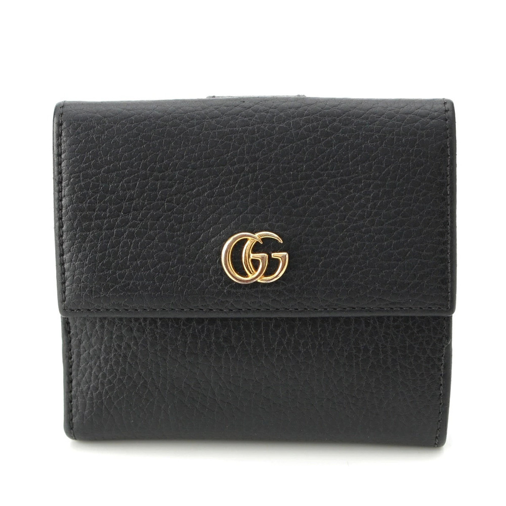 Gucci GG Marmont Leather Compact Bi fold Wallet Black